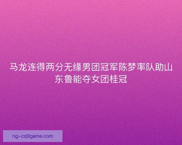 马龙连得两分无缘男团冠军陈梦率队助山东鲁能夺女团桂冠 马龙连得两分无缘男团冠军陈梦率队助山东鲁能夺女团桂冠